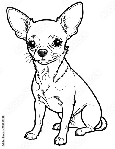 Charming Chihuahua Coloring Page © Evgen
