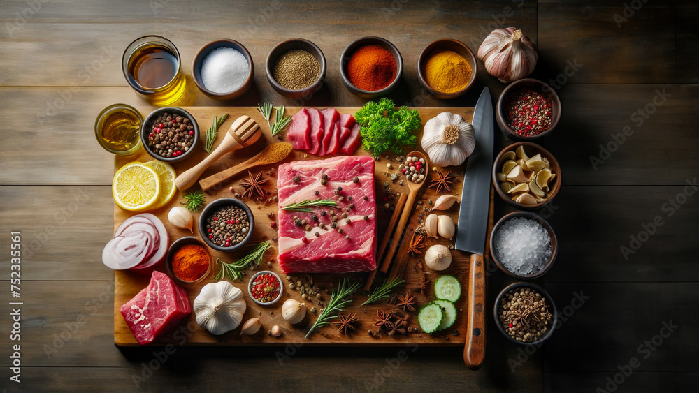 Elevated Cuisine: Ingredients Await Their Role in the Meticulous Crafting of a Complex Dish Elevated Cuisine: Ingredients Await Their Role in the Meticulous Crafting of a Complex Dish