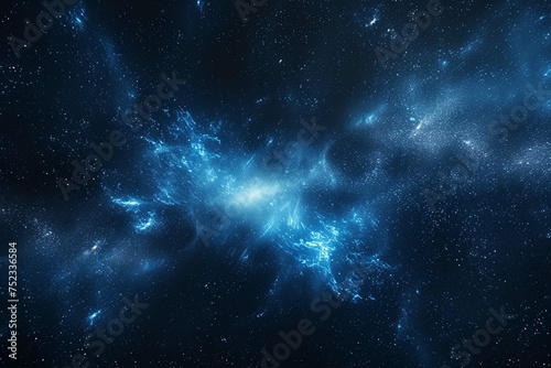 View of stars with blue galaxy