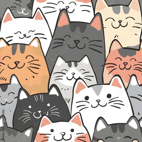 Seamless pattern with cats.
