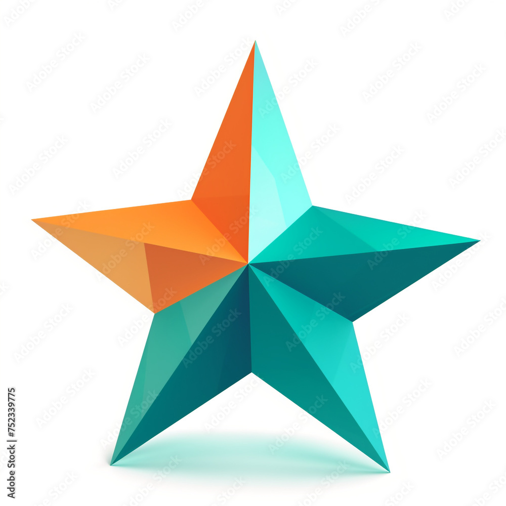 2D icon of a star, teal and orange aestethic, isolated subject, white background сreated with Generative Ai 2D icon of a star, teal and orange aestethic, isolated subject, white background сreated with Generative Ai