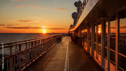 Golden Hour Glow: Sunset on Cruise Ship's Upper Deck, Captured with Canon RF 50mm f/1.2L USM © Nazia