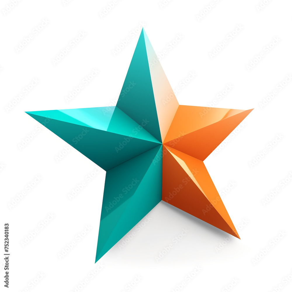 2D icon of a star, teal and orange aestethic, isolated subject, white background сreated with Generative Ai 2D icon of a star, teal and orange aestethic, isolated subject, white background сreated with Generative Ai