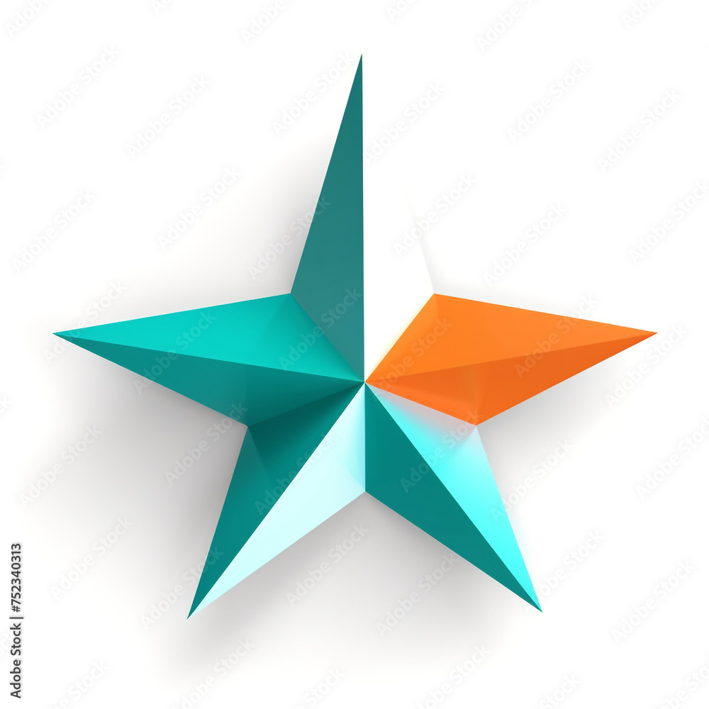 2D icon of a star, teal and orange aestethic, isolated subject, white background сreated with Generative Ai 2D icon of a star, teal and orange aestethic, isolated subject, white background сreated with Generative Ai