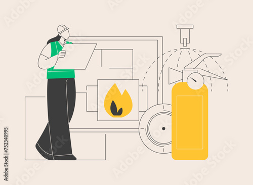 Fire protection abstract concept vector illustration.