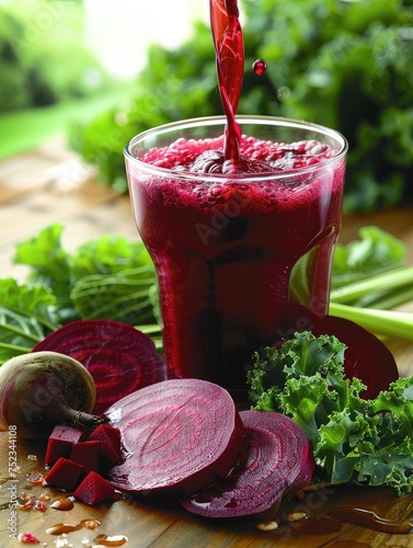 Berries kale and beetroot d...