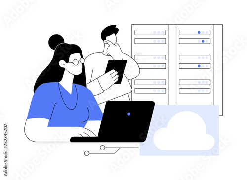 Cloud reliability engineer isolated cartoon vector illustrations.