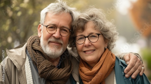 Retried Senior couple Portrait, smiling and happy together
