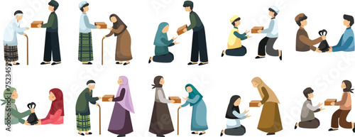 ramadan charity vector illustration set  photo