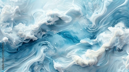 Swirling white and blue background, a serene blend of colors, perfect for peaceful and tranquil designs, AI Generative