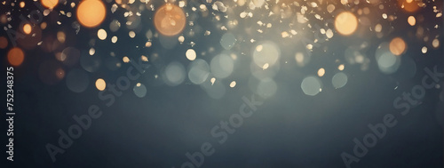 Abstract blur bokeh banner background. Pewter bokeh on a softened slate gray backdrop. photo