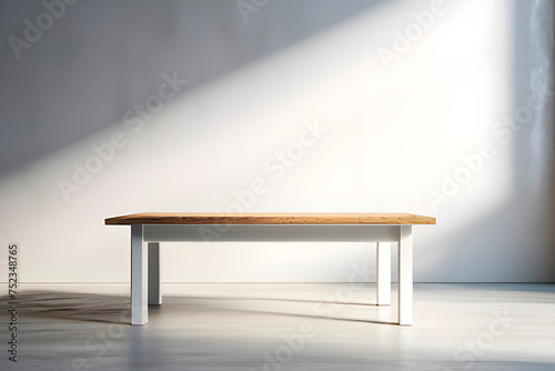 empty room with wooden table