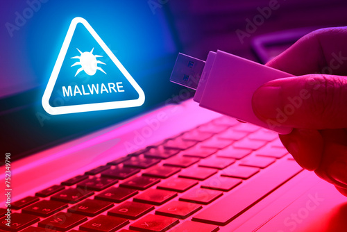 beware virus and malware from external unknow device plug in your computer , security awareness