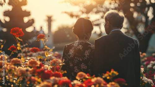 Couple at a funeral