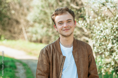 portrait of young transgender teenager
