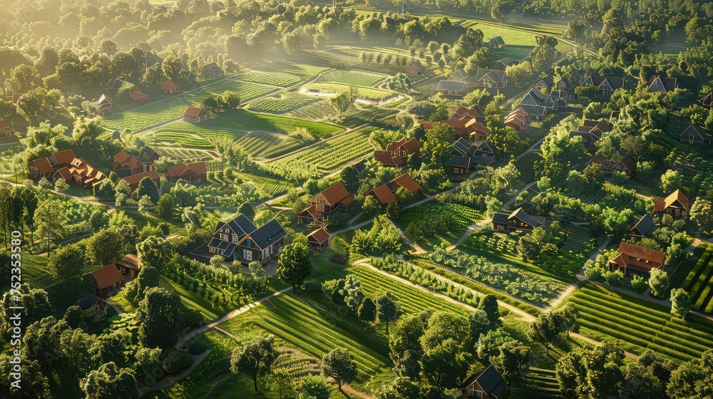 Fototapeta premium Farming Fusion Blending Nature and Technology in Digital Agriculture