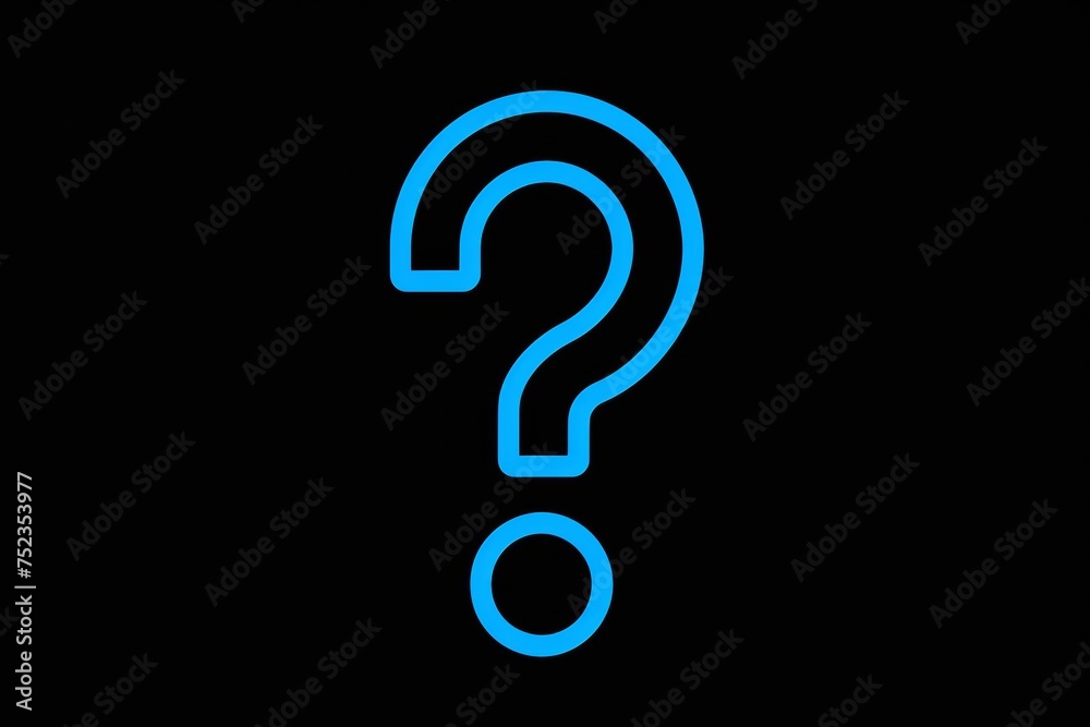 Hand-drawn Logo in the form of a Question mark, neon pattern in scientific and technical style, thin lines Hand-drawn Logo in the form of a Question mark, neon pattern in scientific and technical style, thin lines