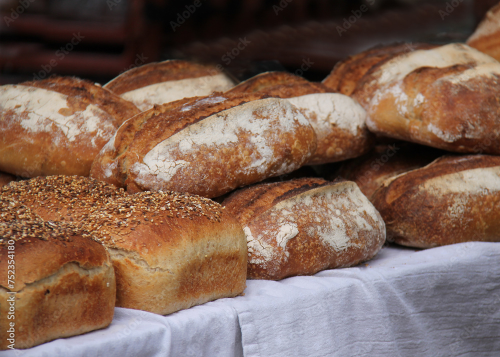 A Display of Some Freshly Baked Loaves of Bread.