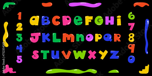 Bubble abstract alphabet in trendy retro y2k style.3D bubble typeface.Graffiti organic font.Psychedelic Bubble shaped letters.Bubble Gum.Numbers in the form of balloon.Typeface Y2k Aesthetic.
