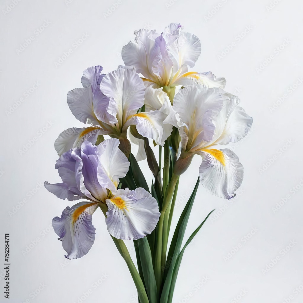 bouquet of daffodils on white