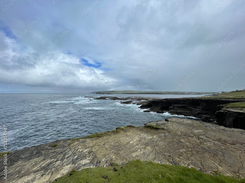 Panoramic view of the Kilkee Cliffs along the Kilkee Cliff Walk, County Clare, Ireland