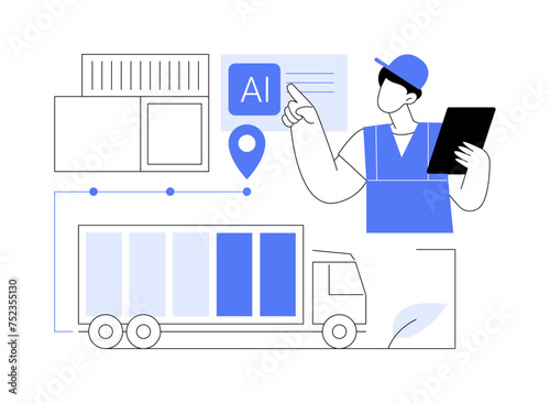 AI-Enabled Eco-Friendly Supply Chain abstract concept vector illustration.