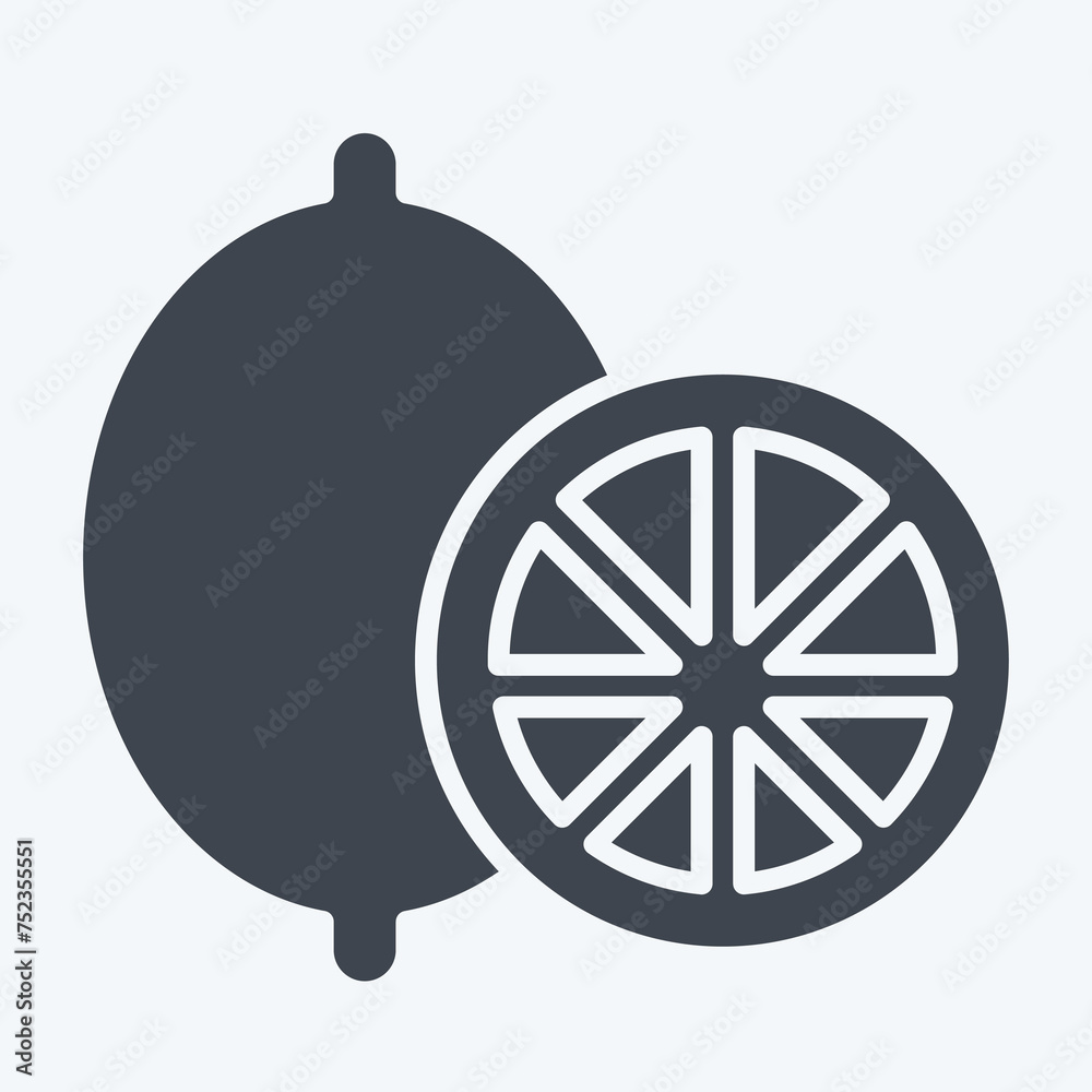 Icon Lemon. related to Spice symbol. glyph style. simple design editable. simple illustration