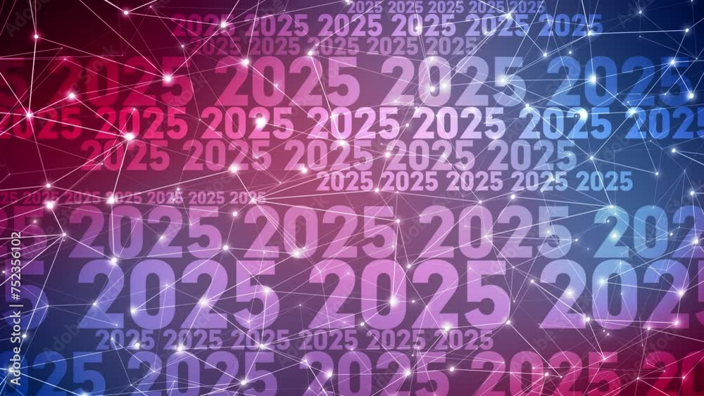 2025 text futuristic annual presentation with connected lines creative typography, and modern backdrop 2025 text futuristic annual presentation with connected lines creative typography, and modern backdrop