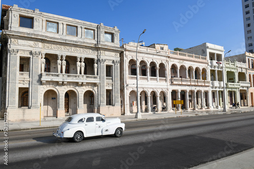 Colonial houses of Malecon street at Havana on Cuba