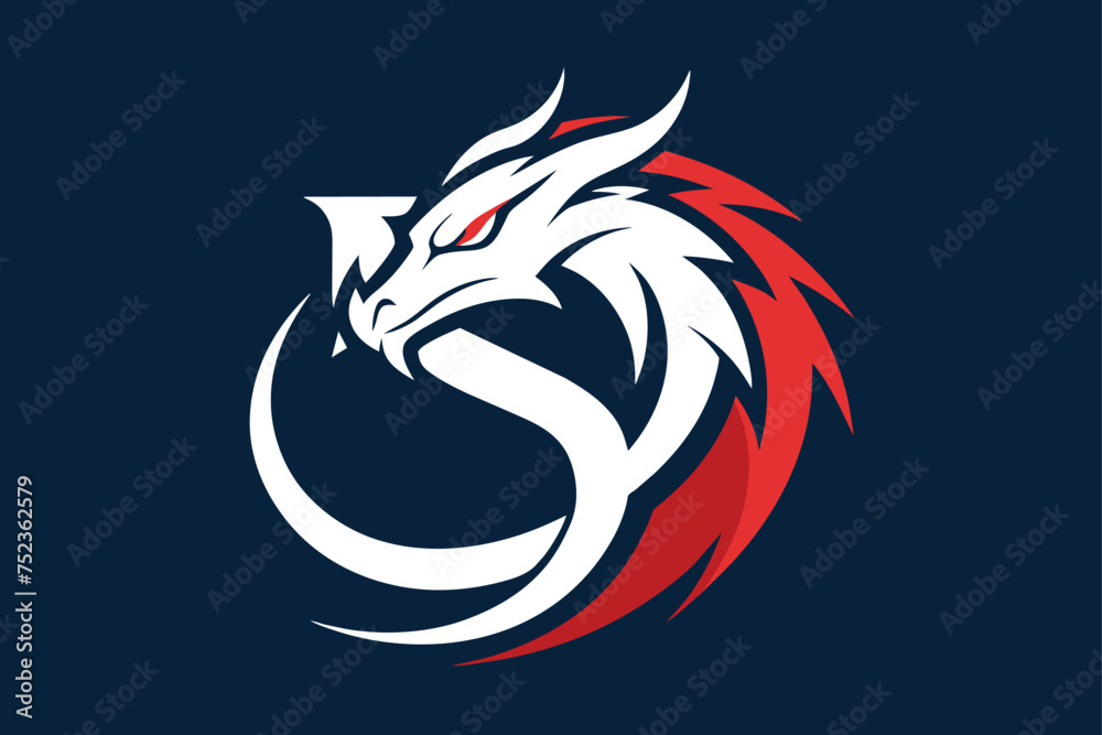 A Dragon with initials of Orlando logo vector Illustration