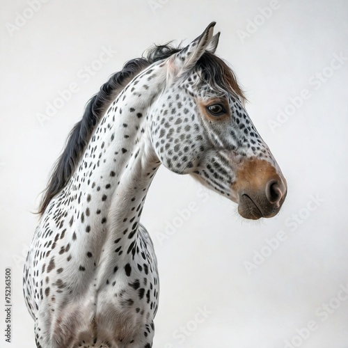 portrait of horse with brown spots 