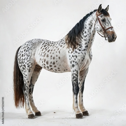 portrait of horse with brown spots 