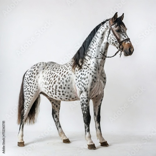 portrait of horse with brown spots 