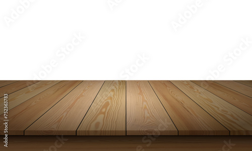 Empty brown wood planks desk wooden table top shelf counter surface  beach floor vector
