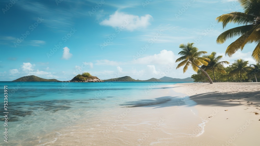 Tropical Paradise: Sandy Beach with Remote Island, Canon RF 50mm f/1.2L USM Capture