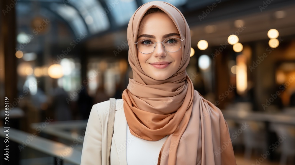 Woman wearing a hijab, smiling portrait