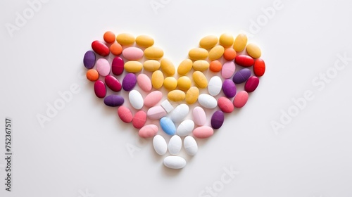 Medication arranged in heart pattern