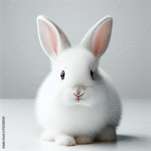 white rabbit on white background © Садыг Сеид-заде