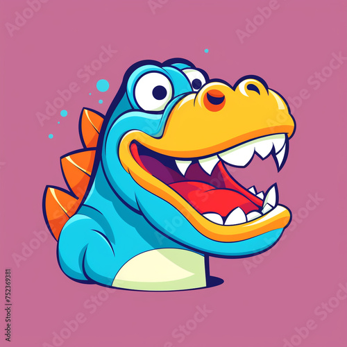 humorous visage for a gaming logo with an laughing dino animal protagonist is an absolute joy сreated with Generative Ai