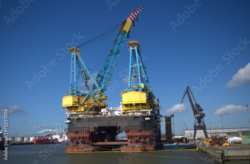 Platform, oil rig during repair jobs