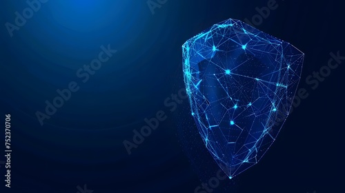 NeonGuard Polygon: Futuristic Cyber Defense Vector © Zelta