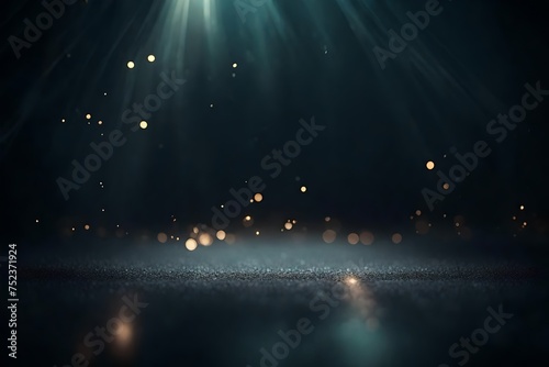 Dark background with sparkles and soft low light, product mockup, cinematic, bokeh effect © altro_design