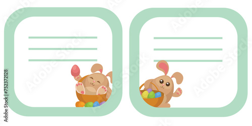 Easter bunny label.For banners,sales and notes.Vector illustration.
