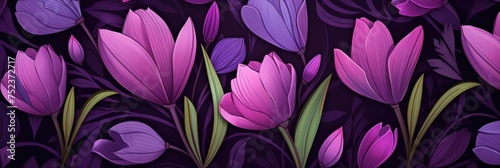 lily flowers. bright purple background. floral collage. flower composition. Nature.