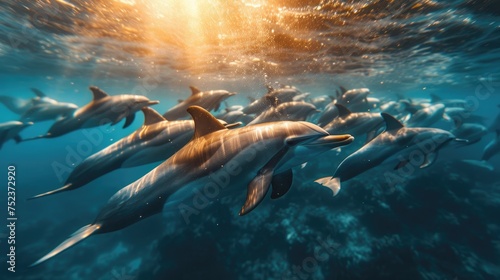 Dolphin underwater photography, Wild life sea creature © thesweetsheep