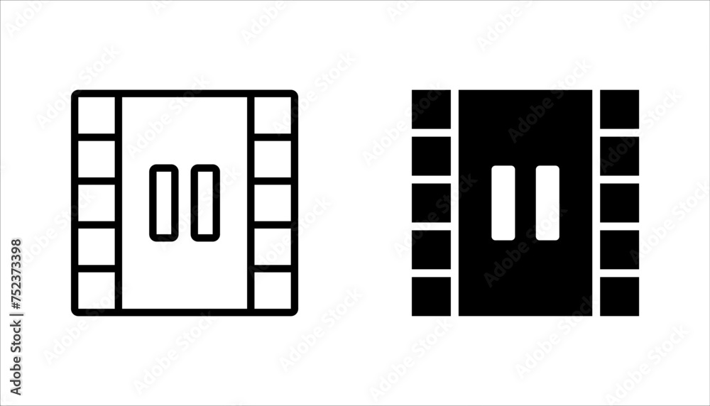 pause button media menu, pause icon set, vector illustration on white background. pause button media menu, pause icon set, vector illustration on white background.