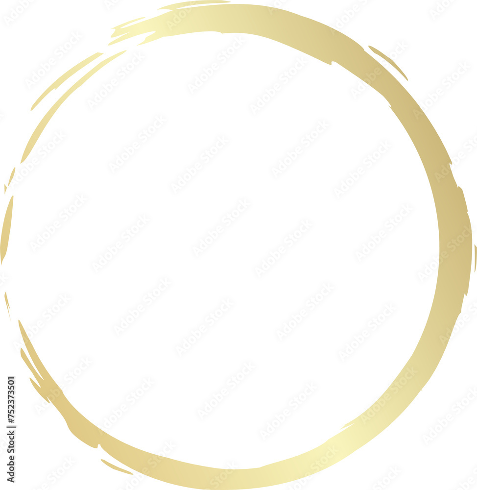 Gold circle drawn with a brush. Elements for design Gold circle drawn with a brush. Elements for design