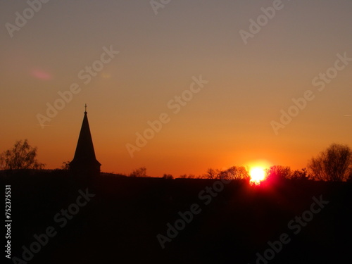 Church steeple at sunset © Wallace