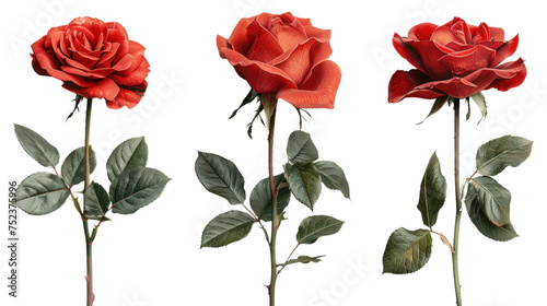 set of red roses