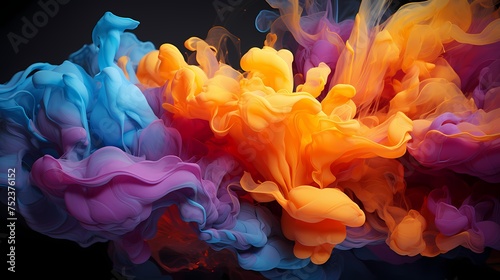 A collision of vibrant liquids paints the air with abstract patterns, beautifully captured in high definition by an HD camera